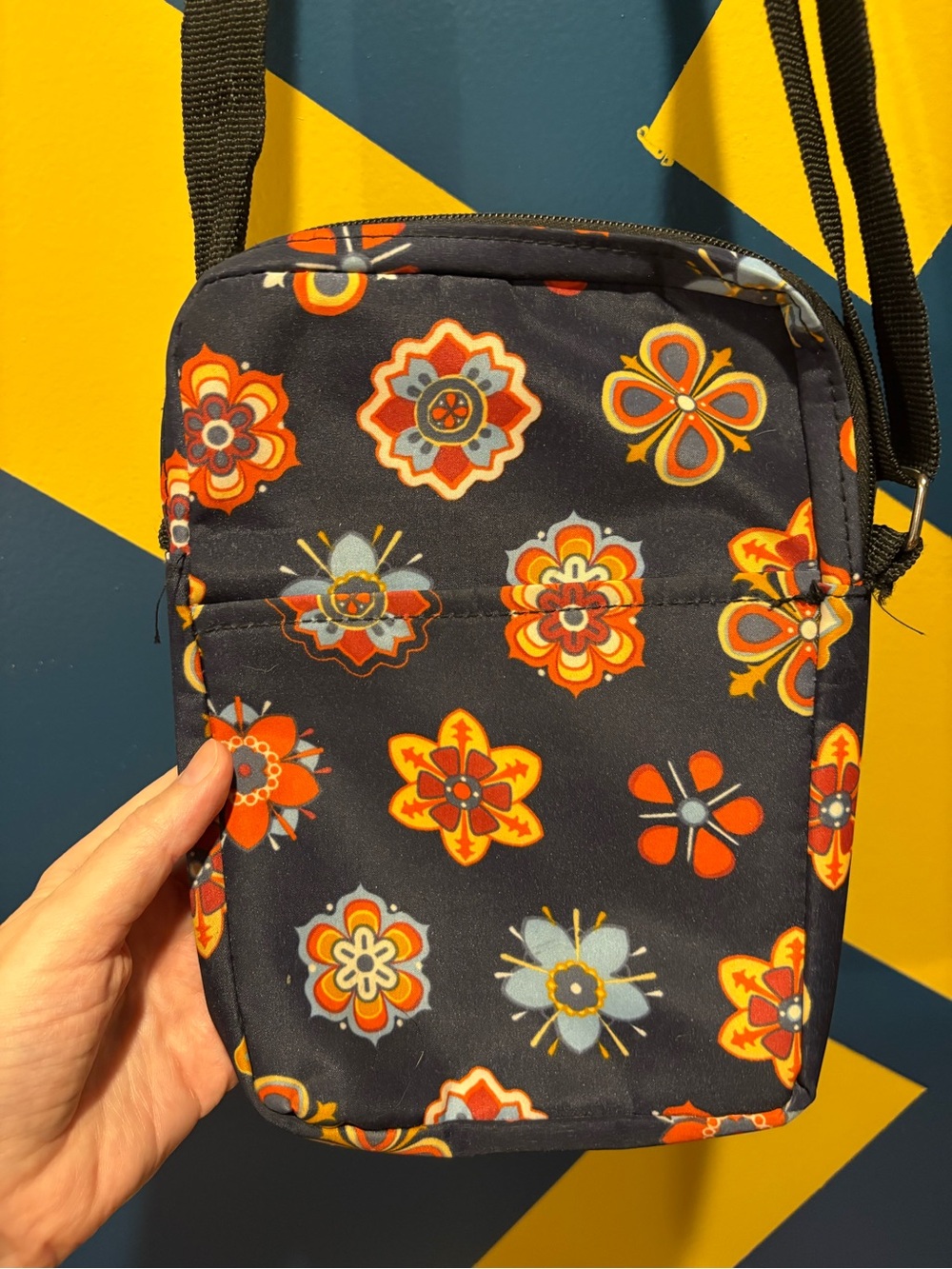 Unbranded Navy Floral Crossbody Sling Bag NWOT